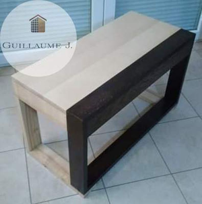 Console en bois bicolore – Guillaume Menuiserie