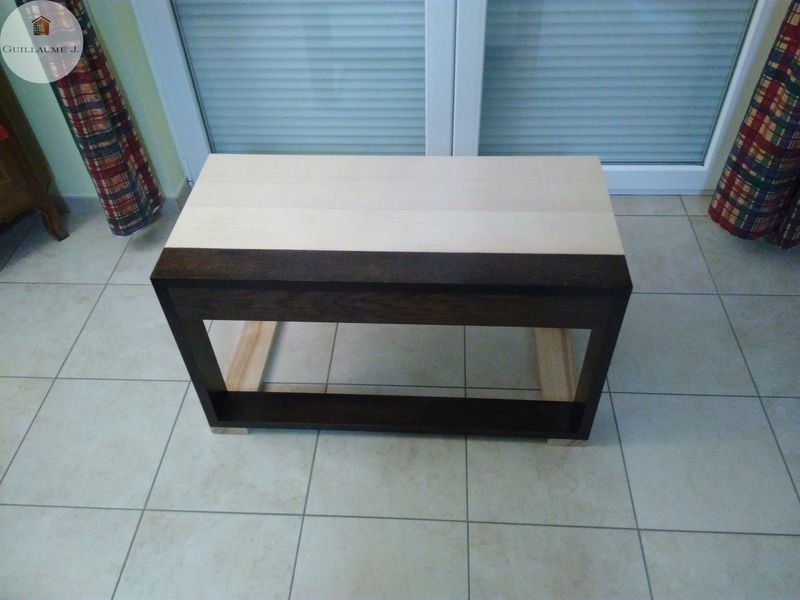 Table basse bicolore terminée – Guillaume Menuiserie
