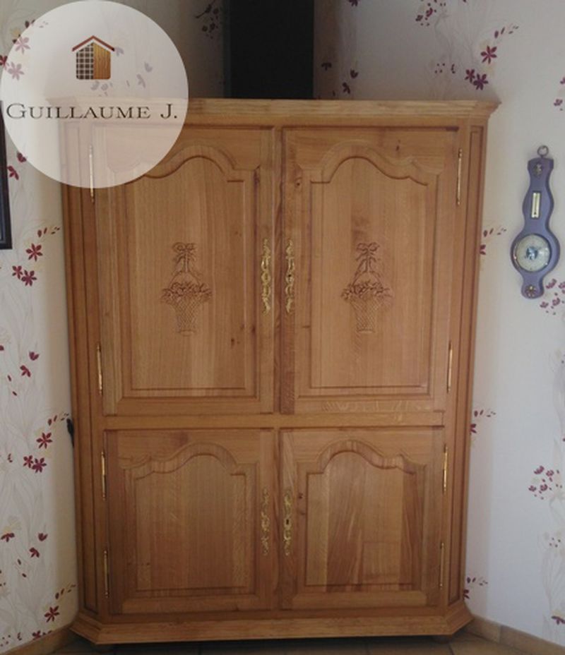Armoire en chêne, vue de face – Guillaume Menuiserie