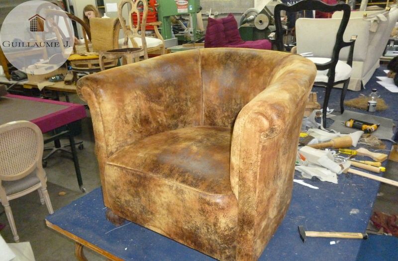 Fauteuil club regarni – Guillaume Menuiserie