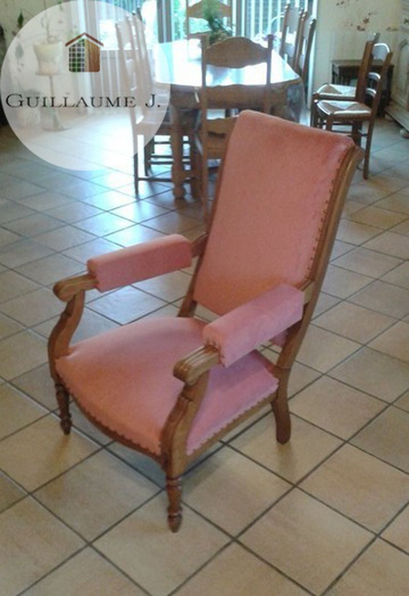 Fauteuil Voltaire regarni – Guillaume Menuiserie
